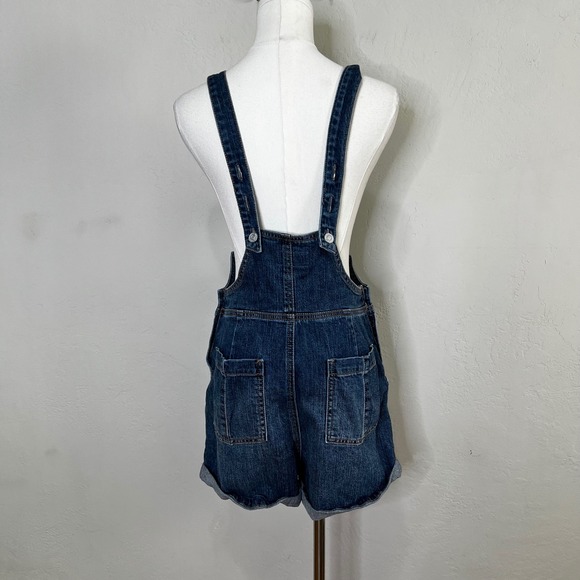 PILCRO Anthropologie Denim Overalls Shorts Medium Wash Jumper‎ Suspender Size 27 - Picture 3 of 9
